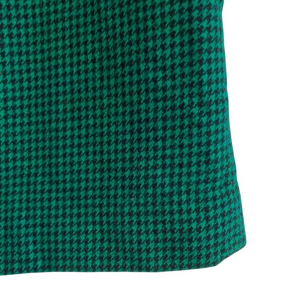 Vintage Jones New York Green Black Houndstooth Wool Knee Length Skirt size small - Picture 14 of 16